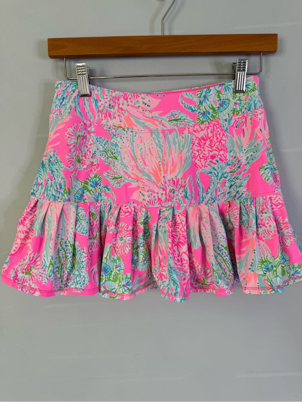 Lilly Pulitzer Luxletic Taye UPF 50 Skort Prosecco Pink Seaing Things Size XS
